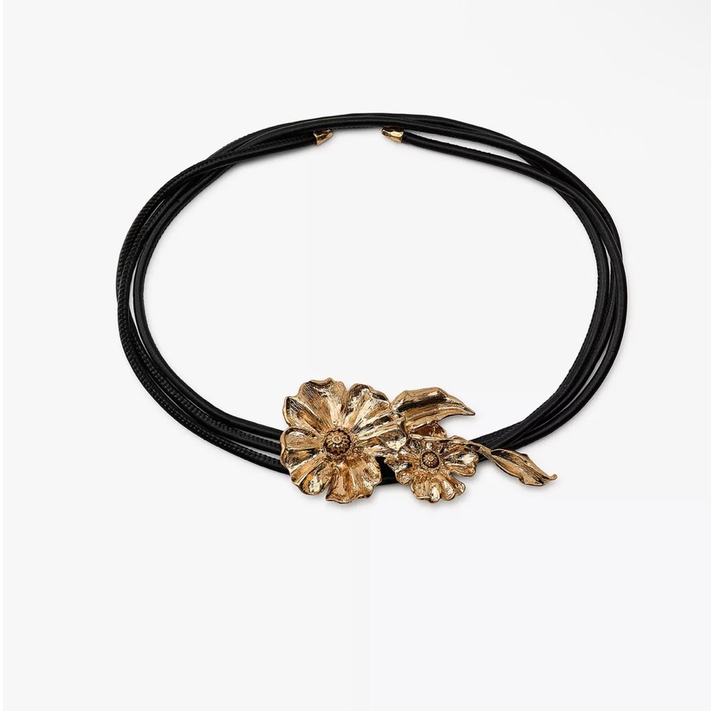 Zara gold flower floral cord belt